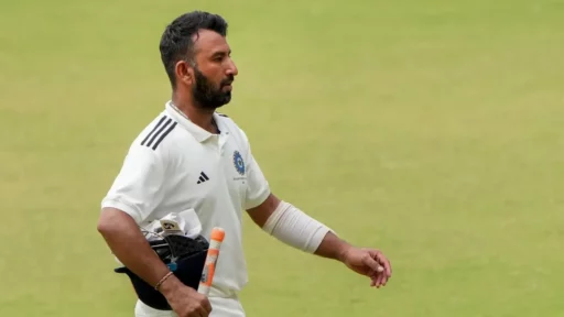 Ranji Trophy 2023 24 Cheteshwar Pujaras 17th double hundred flattens Jharkhand